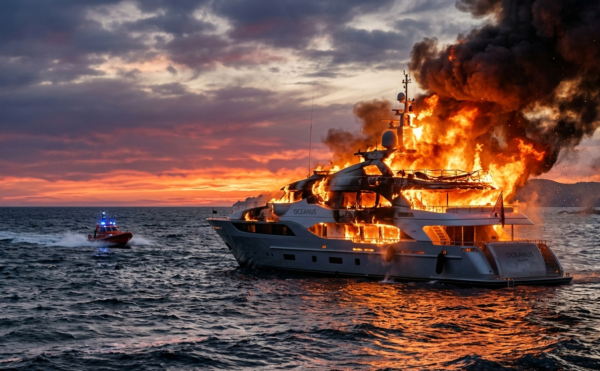 Fire at sea: how to react?