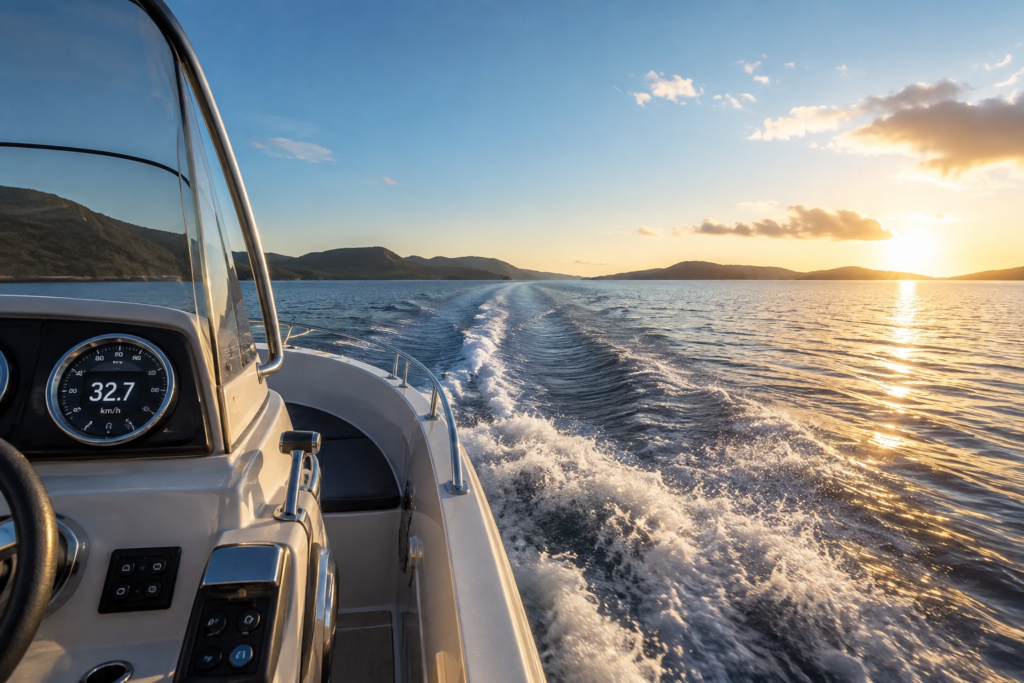 vitesse moyenne d'un bateau